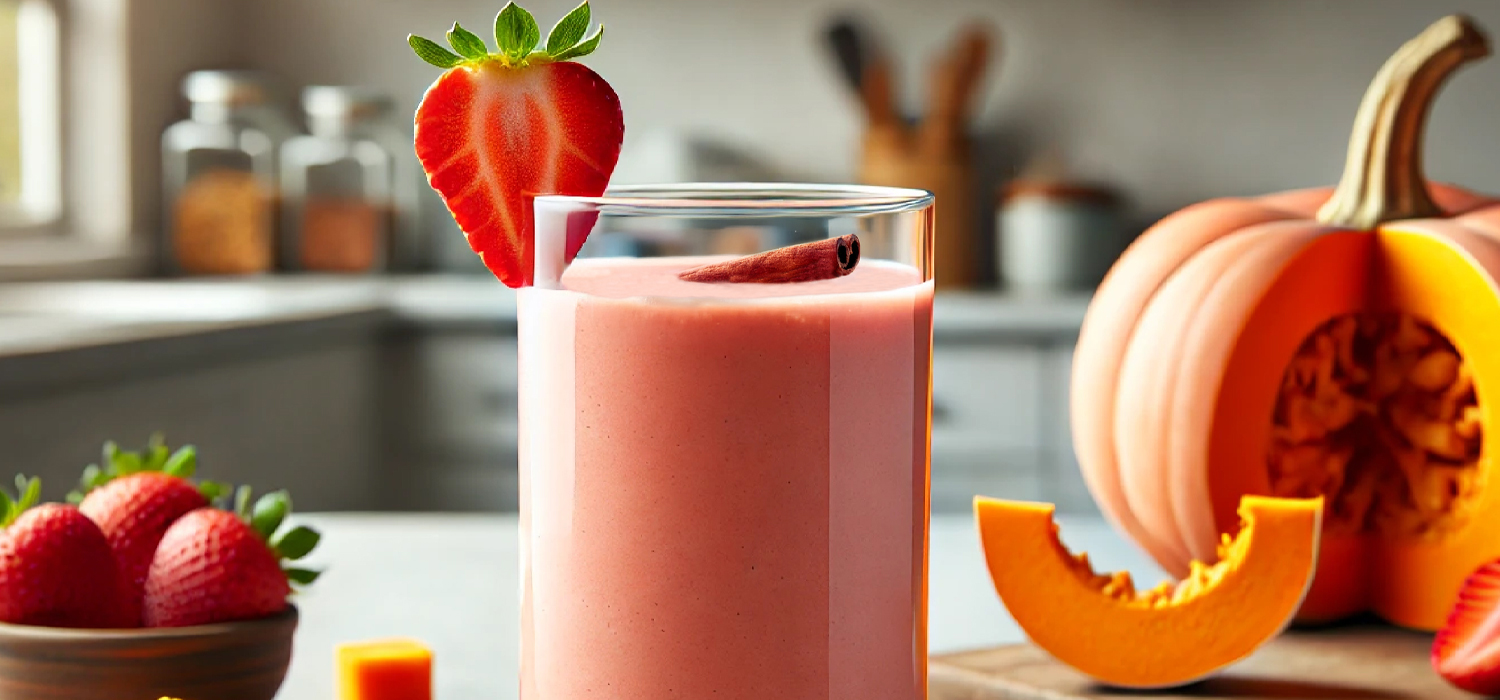 Smoothie-de-fresas-y-calabaza-presentacion