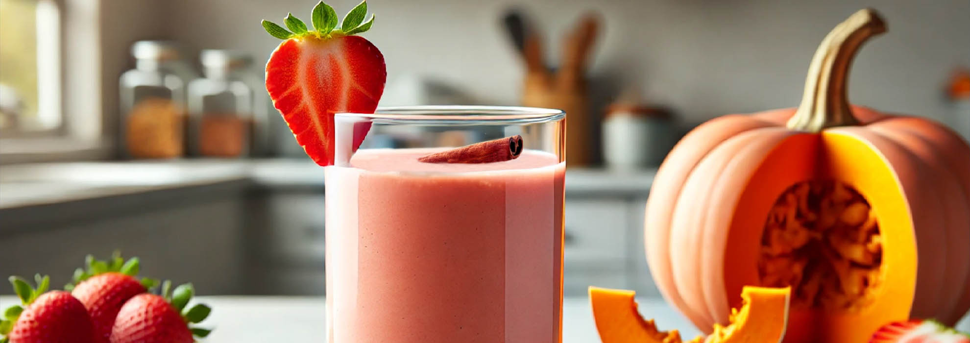 smoothie de fresas y calabaza